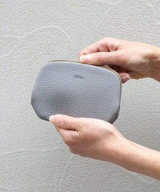 FOLNA RD ショート天溝がま口 財布 グレー