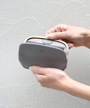 FOLNA RD ショート天溝がま口 財布 グレー