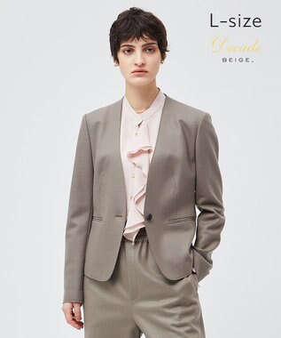 BEIGE， 【L-size】CORBY / ノーカラージャケット Taupe