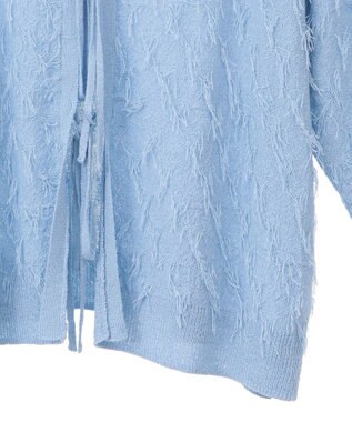 YECCA VECCA 2wayリボンフリンジニットカーディガン Off White