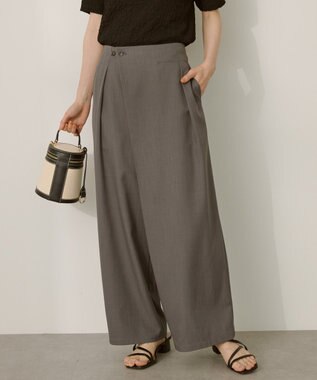 AMERICAN HOLIC タック　ラップワイドパンツ Charcoal Gray