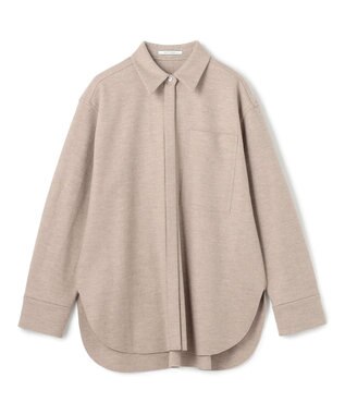 BEIGE， MONTAIGNE / ウールオーバーサイズシャツ Top Taupe