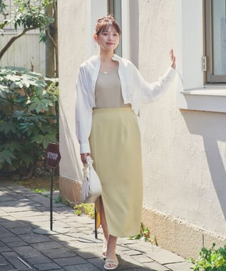 Feroux 【洗える】ショート丈ドロスト シャツ ホワイト系