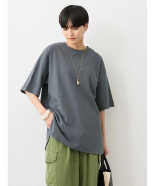 AMERICAN HOLIC 抗菌防臭＋ＵＶカット裾ラウンドカットチュニック Charcoal Gray