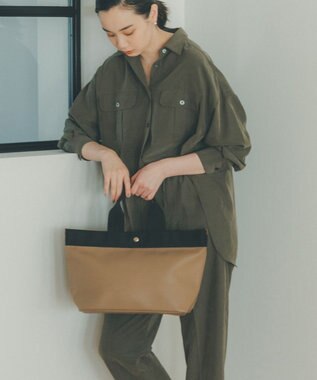 TOPKAPI 【Breath TOPKAPI】リプルネオレザー A4トートバッグ カーキブラウン