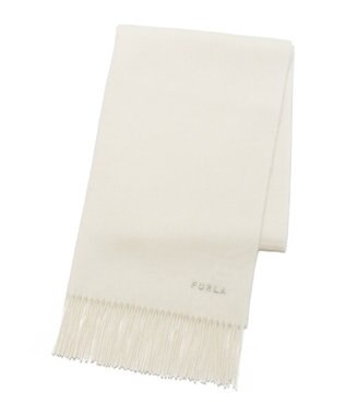 MOONBAT 【WEB限定】FURLA ウール100％ 大判プレーンストールマフラー/幅60cm オフホワイト