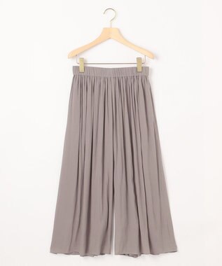 組曲 L 【WEB限定】シアープリーツライクシフォン パンツ チャコール系