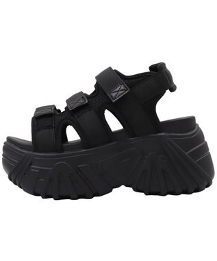 WEGO 厚底ベルトスポーツサンダル ブラック