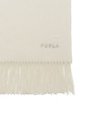 MOONBAT 【WEB限定】FURLA ウール100％ 大判プレーンストールマフラー/幅60cm オフホワイト