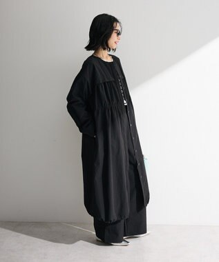 Green Parks ギャザードロストワンピース Black