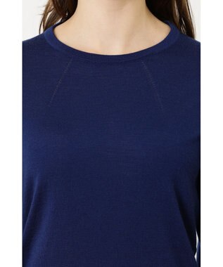 DAKS クルーネックウールニットプルオーバー ブルー