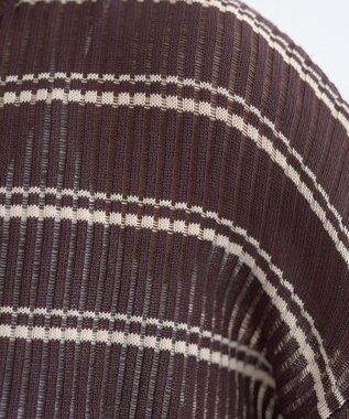 earth music&ecology ボーダーニットプルオーバー Brown