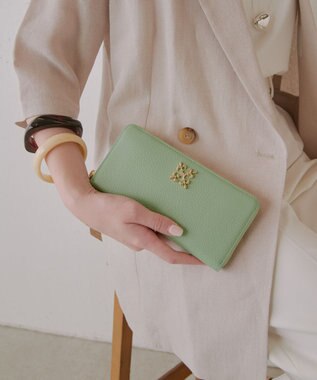 russet モノグラムプレートラウンドジップウォレット(SO-372) Green/GR