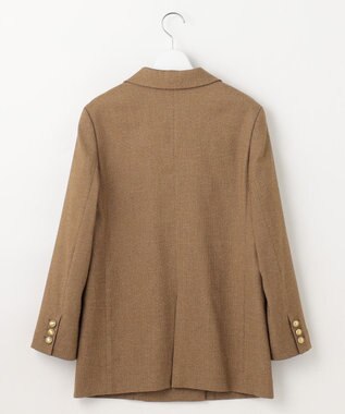 自由区 S 【SHIHOさん着用】シルクネップツイード ジャケット ダークキャメル
