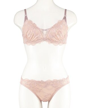 San-ai Resort（三愛水着楽園） 【WEB限定】【プチプラブラセット】純欲カラーヌーディーレーシーストリングブラ＆ショーツセット 【northerly】 Nピンク