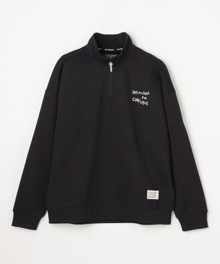 PW CIRCULUS 【MEN】ハーフジップ 裏毛スウェットトップス ゴルフ ブラック系