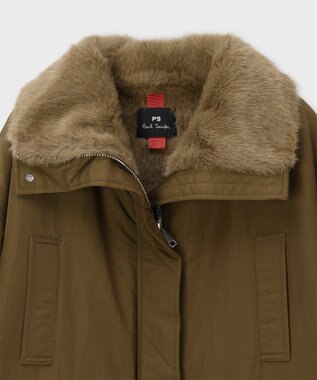 Paul Smith フェイクファー カジュアルコート カーキ