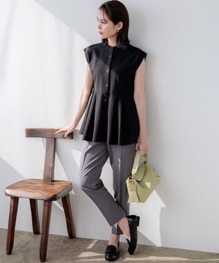 組曲 S 【先行予約】ツイルジャージーペプラム カットソー ブラック系