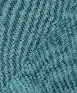 自由区 L ペーパーコットンスクエアネックニット プルオーバー ターコイズ