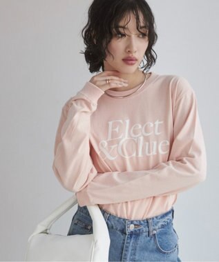 WEGO 【ANGIE VINTAGE】フロッキーロゴプリントロンT ライトピンク