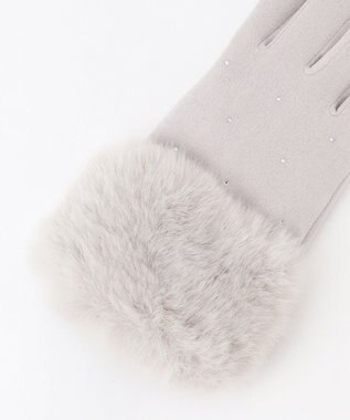 ANY SIS 【スマートフォン対応】シャインストーン グローブ ライトグレー