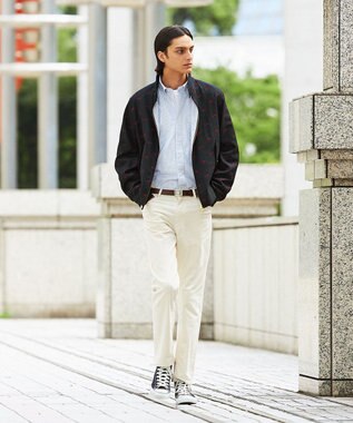 J.PRESS MEN エンブロイダリーゴルフジャケット ネイビー系