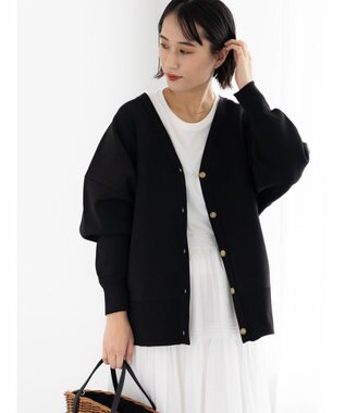 Te chichi コクーンVネックカーディガン ブラック