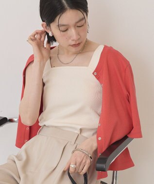 AMERICAN HOLIC 【抗菌防臭】スクエアベアタンクトップ Ivory