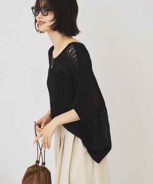 AMERICAN HOLIC 透かし畦ルーズニット Black