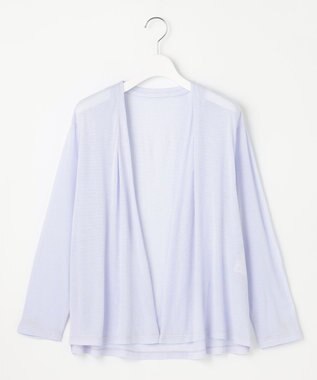 J.PRESS LADIES L 【洗える】ミラノ風天竺シアー カーディガン ライトサックス系