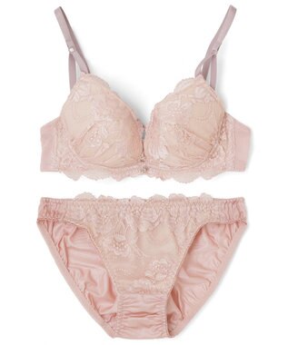 San-ai Resort（三愛水着楽園） 【WEB限定】【プチプラブラセット】純欲カラーヌーディーレーシーストリングブラ＆ショーツセット 【northerly】 Nピンク