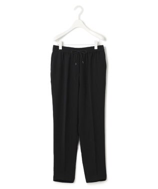 ICB 【UVカット・防シワ・洗える】ライトダブルクロス ドロストパンツ ブラック系
