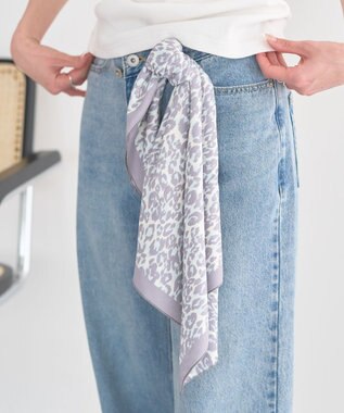 earth music&ecology 【予約】ふるふるひんやり アニマル柄スカーフ グレー