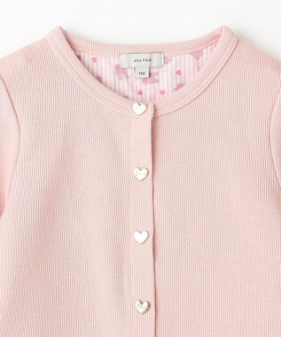 ANY KIDS スナップボタン フレンチ カーディガン ピンク