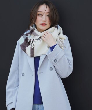 ANY SIS ウールニュアンス ストール ブルーチェック