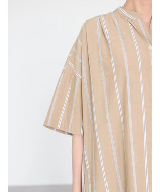 AMERICAN HOLIC イージーケア＋接触冷感丈違い強撚ワッシャーワンピース Stripe Beige