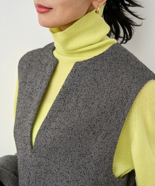 UNFILO カシミヤビスコース ニットタートル ピスタチオ