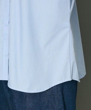 Green Parks フリルビッグカラーブラウス Sax