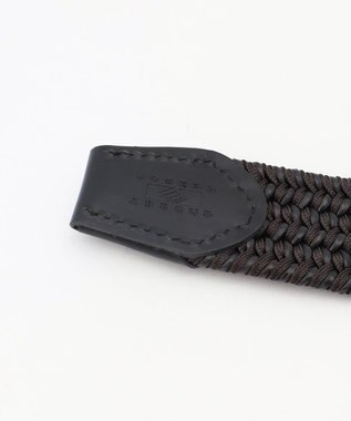 JOSEPH ABBOUD  【イタリア素材・ストレッチ・日本製】 ストレッチレザーミックス ベルト ブラック系