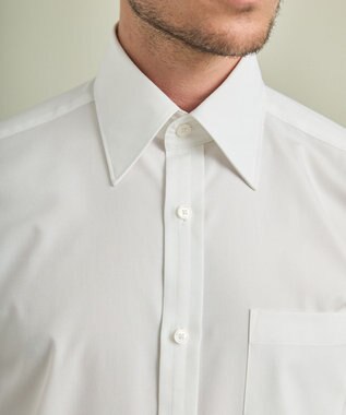 GOTAIRIKU 【形態安定/コンバーチブルカフス仕様】PREMIUMPLEATS_レギュラーカラー 通年ドレスシャツ ホワイト系