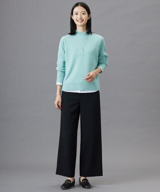 J.PRESS LADIES 【洗える】ツムギート flannel ワイド パンツ ブラック系