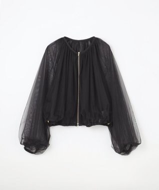 GRACE CONTINENTAL ギャザーチュールブルゾン ブラック