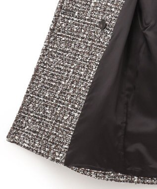 JOSEPH ウールツィード　ダブルブレステッドコート Black combo