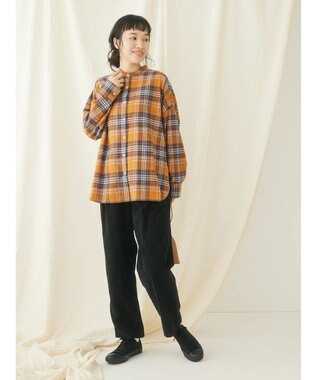 CRAFT STANDARD BOUTIQUE チェックバンドカラーサークルブラウス Yellow