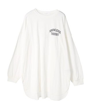 Green Parks ワンポイントカレッジロゴ裾ラウンドチュニック Off White