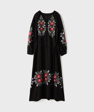 GRACE CONTINENTAL エンブロイダリーカフタンワンピース ブラック