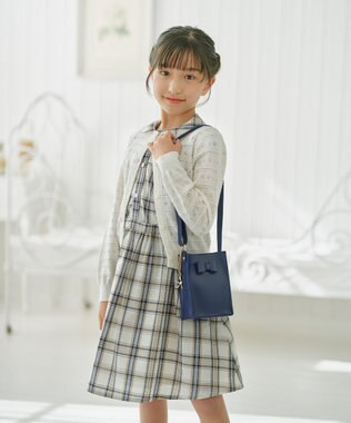 組曲 KIDS 【110-140㎝】プランタンチェック ワンピース ベージュ