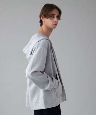 WEGO 【ユニセックス着用ITEM/MLサイズ展開】フェイクスウェードZIPパーカー ライトグレー