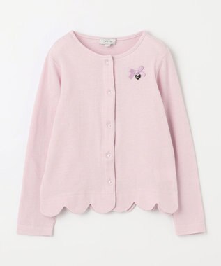 ANY KIDS 接触冷感 UVケア カーディガン ラベンダー