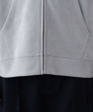 WEGO 【ユニセックス着用ITEM/MLサイズ展開】フェイクスウェードZIPパーカー ライトグレー